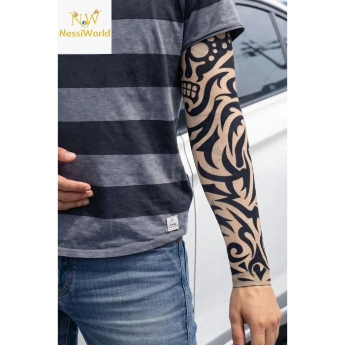 Stil Sahibi 3d Baskılı Kol Bacak Dövme Çorap Seti 2 Adet