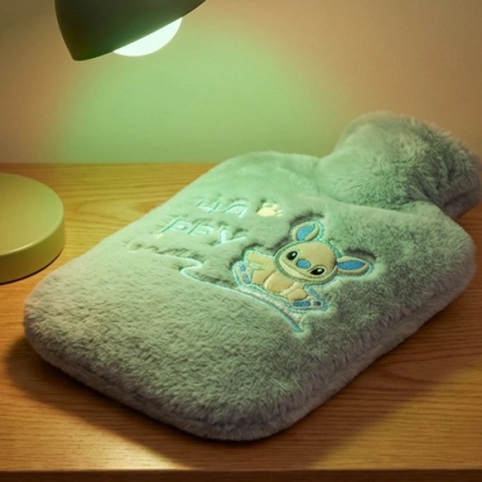 Stitch Figure Gray Plush Hot Water Bottle 1 Liter