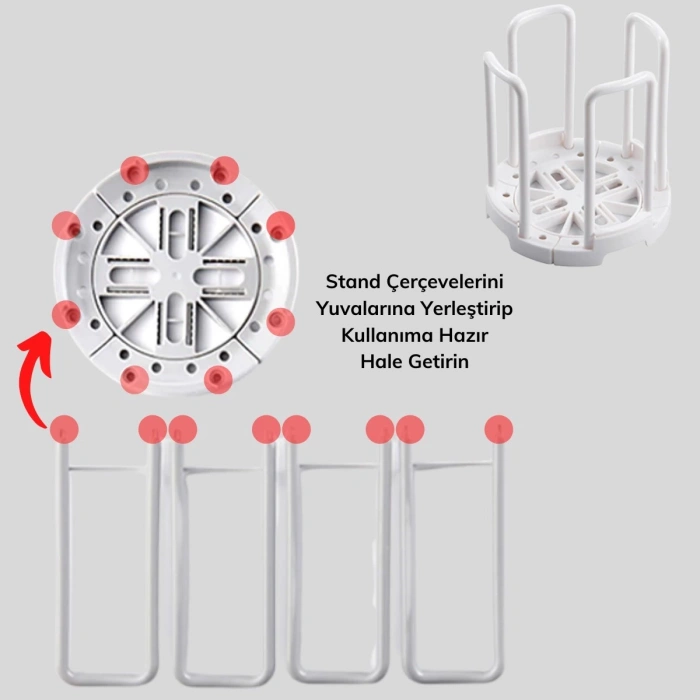 Tabak Bardak Kase Standı Bulaşık Kurutma Tutucu Mutfak Düzenleyici Organizatör (5365)