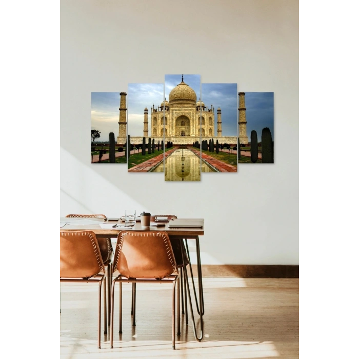 Taç Mahal 5 Parçalı Mdf Tablo 60 x 100
