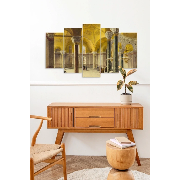 Tarihi Manzara 5 Parçalı Mdf Tablo 60 x 100