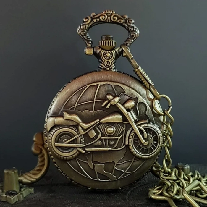 Tasarımlı Antika Köstekli Saat 4.5 Cm (motor Model)