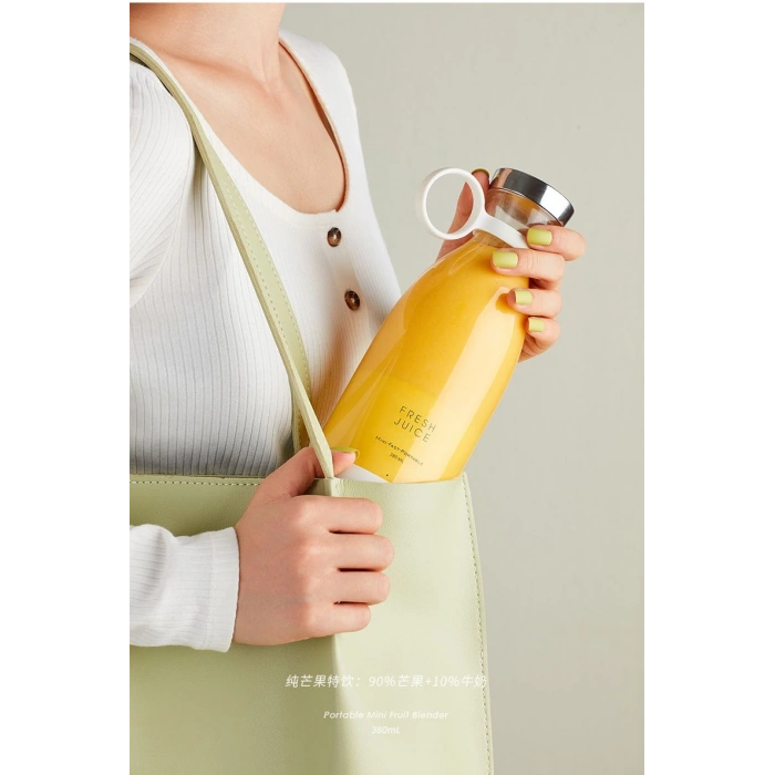 Taşınabilir Blender, Taşınabilir Mini Hızlı Blender 350ml Meyve Sıkacağı Kupası, Kablosuz Şarjlı, Smoothie Milkshake Suyu Bebek Maması için 4 Bıçaklı (5365)