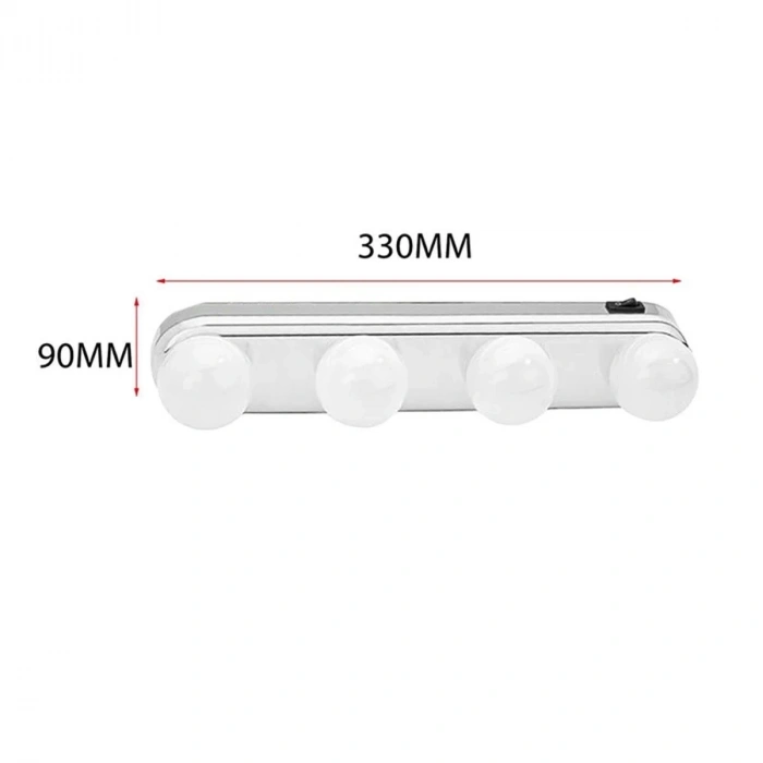 Taşınabilir Pilli Makyaj Işığı 4 Led Ampul Vantuzlu
