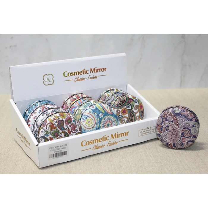 Круглое зеркало для рук с камнями, толстая модель 2