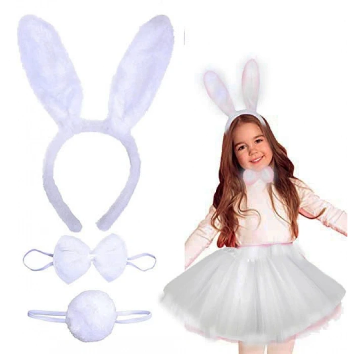 Rabbit Costume Set White Color Child Size