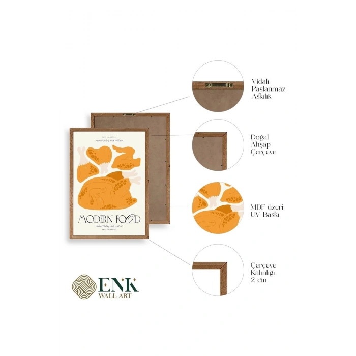 Tavuk Ahşap Çerçeveli Tablo 17 x 23