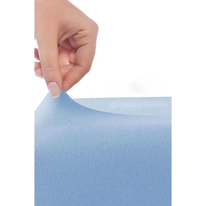 Tek Kişilik Düz Penye %100 Pamuklu Lastikli Çarşaf 100X200 Cm Newsheet Mavi