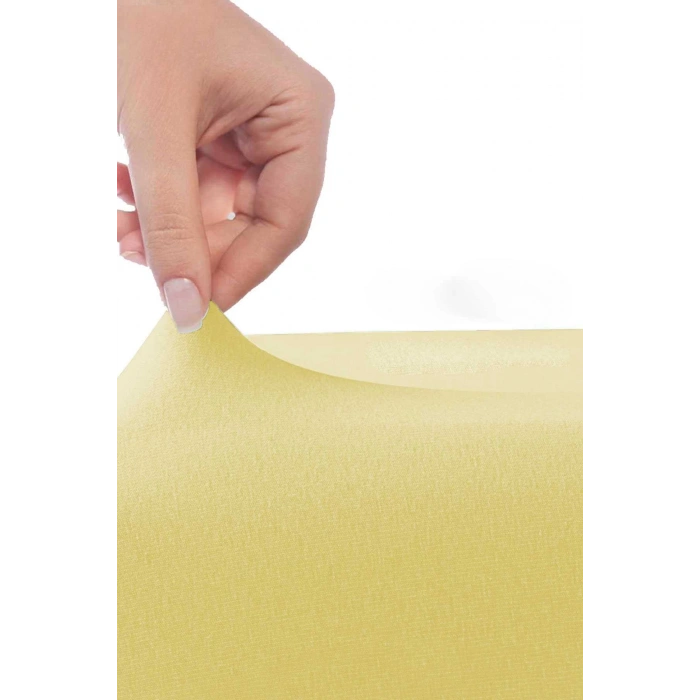 Tek Kişilik Düz Penye %100 Pamuklu Lastikli Çarşaf 100X200 Cm Newsheet Sarı