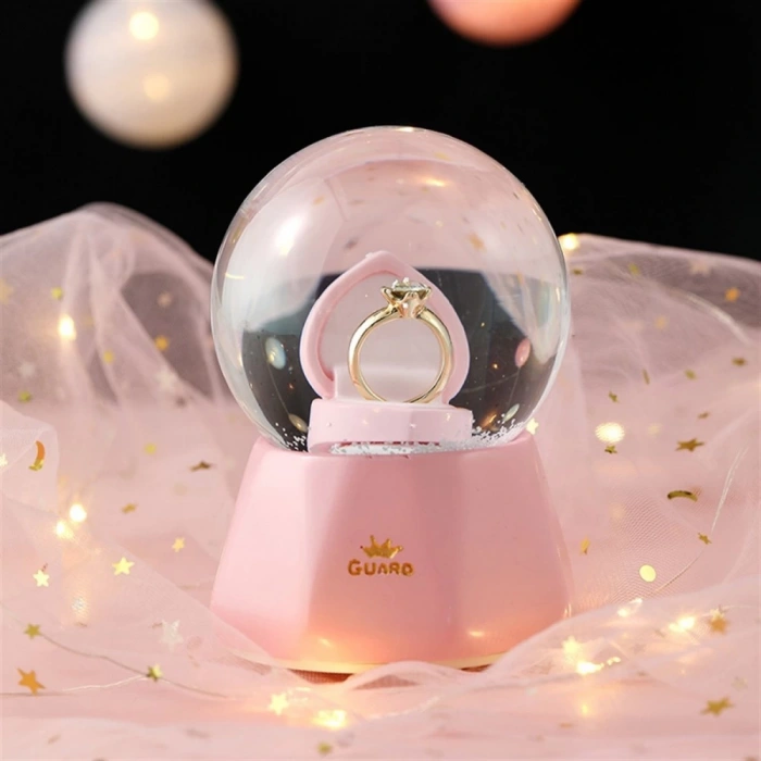 Single Stone Ring Designed Large Size Snow Globe