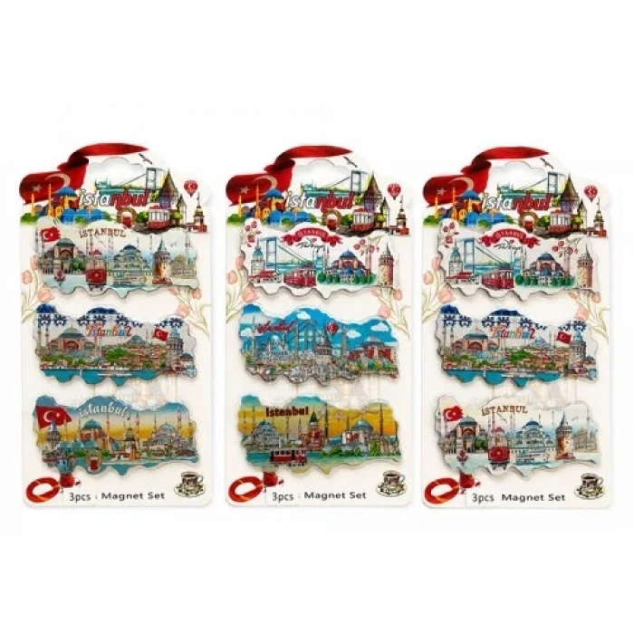 Temalı Silikon Magnet 3lü Set (istanbul Model)
