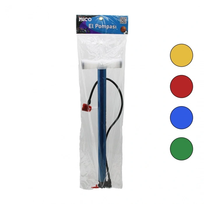 TERS BASMALI METAL GÖVDE PLASTİK KOL İRAN EL POMPASI 55CM TOP - BİSİKLET - MOTOR AYAKLIK APARATLI (5365)