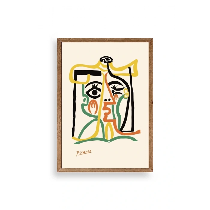 Tete de Femme Ahşap Çerçeveli Tablo 30 x 42