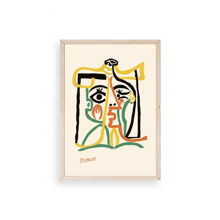 Tete de Femme Ahşap Çerçeveli Tablo 30 x 42