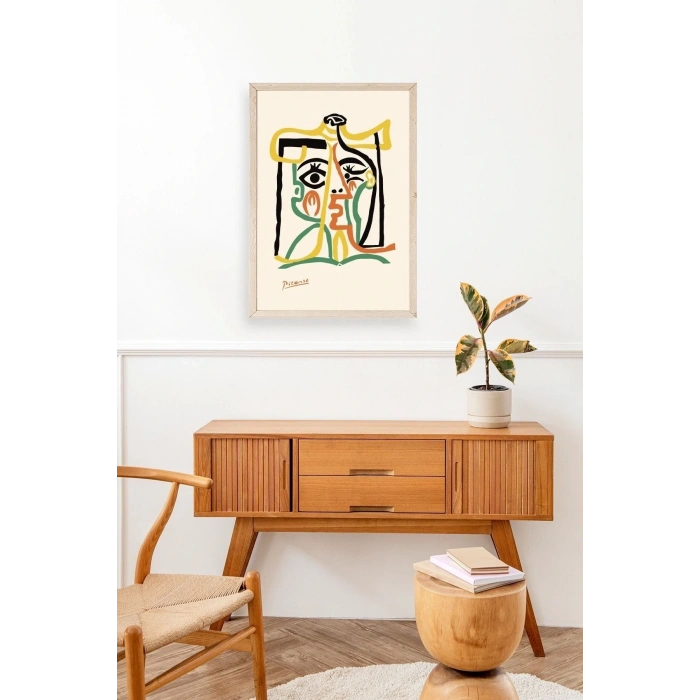 Tete de Femme Ahşap Çerçeveli Tablo 30 x 42