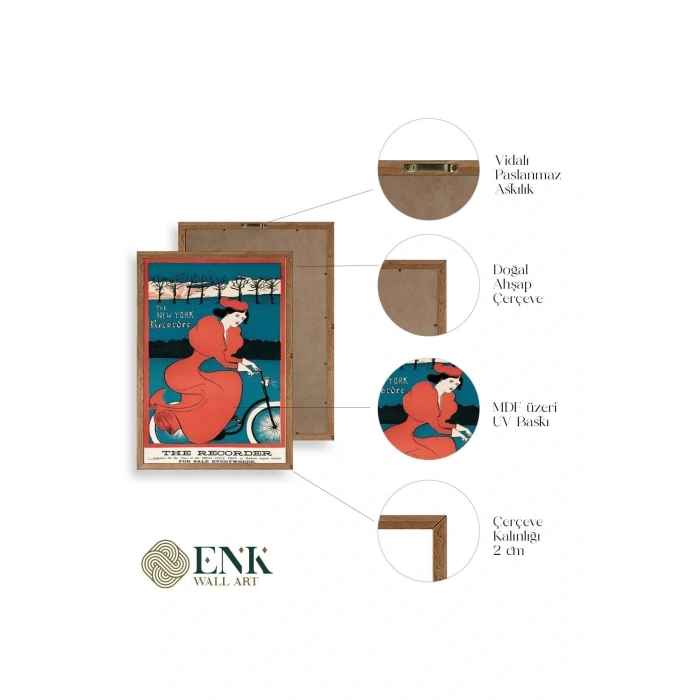 The New York Recorder Ahşap Çerçeveli Tablo 50 x 70