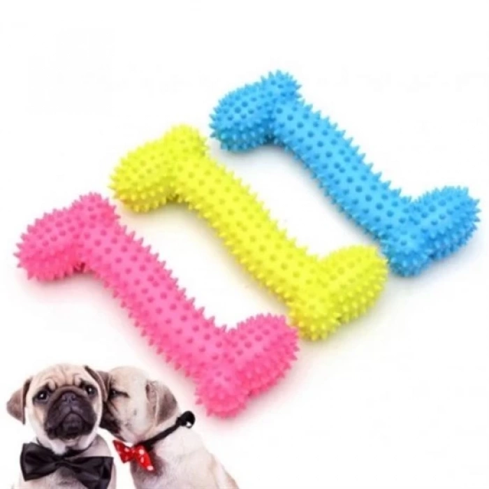 Tiny Kemik Oyuncağı Tırtıklı Yüzey Küçük Kemik Plastik Köpek Oyuncağı (5365)