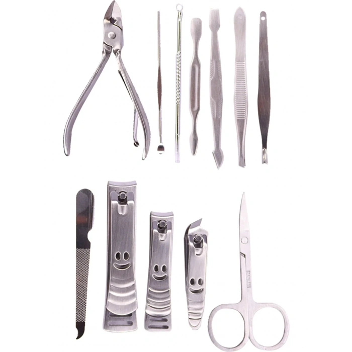 Tırnak Makası Tırnak Bakım Seti Deri Çantalı 12 Parça Set (5365)