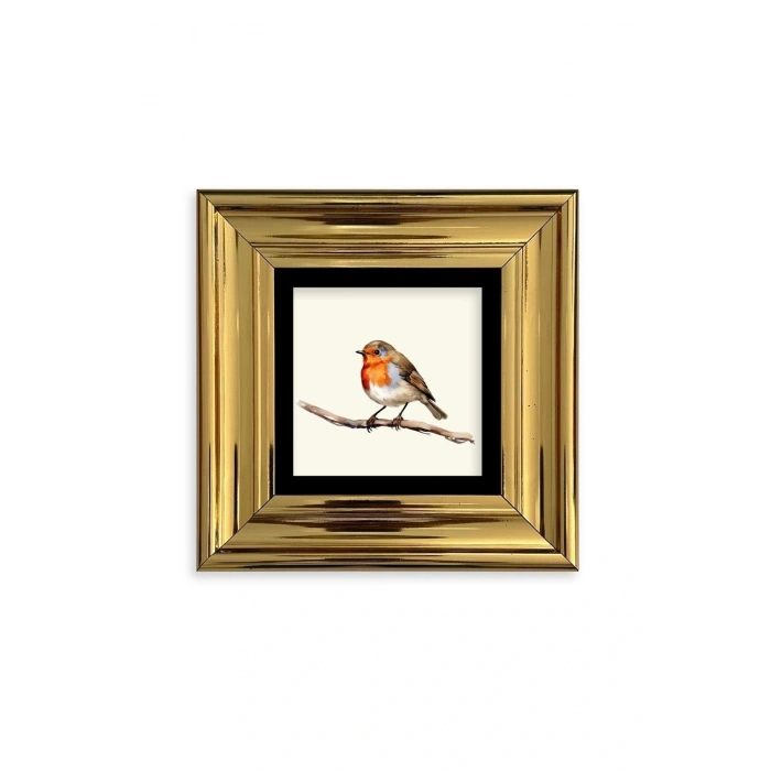 Tombul Kuş Çerçeveli Taş Tablo 20 cm