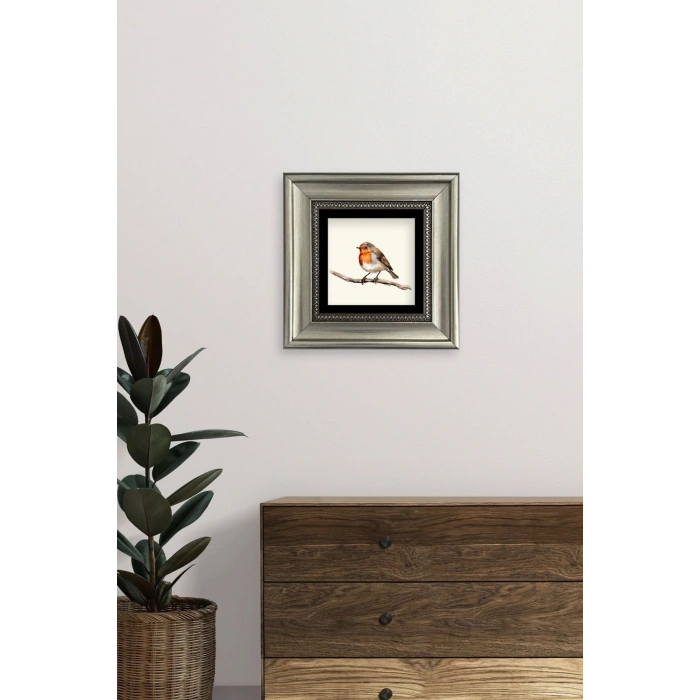 Tombul Kuş Çerçeveli Taş Tablo 20 cm