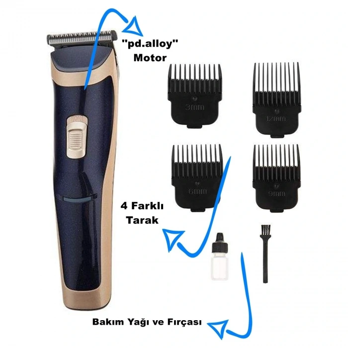 TR-650 Profesyonel Saç Sakal Tıraş Makinesi (5365)