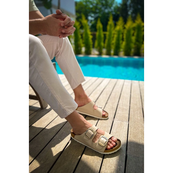 TRL001 - Chekich Deri Terlik BEJ