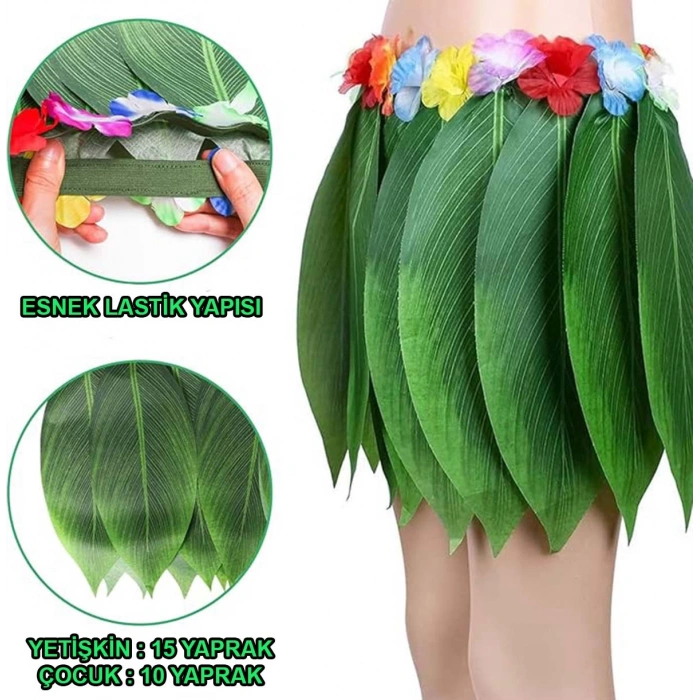 Тропическая Юбка для Вечеринок с Листьями, Детского Размера