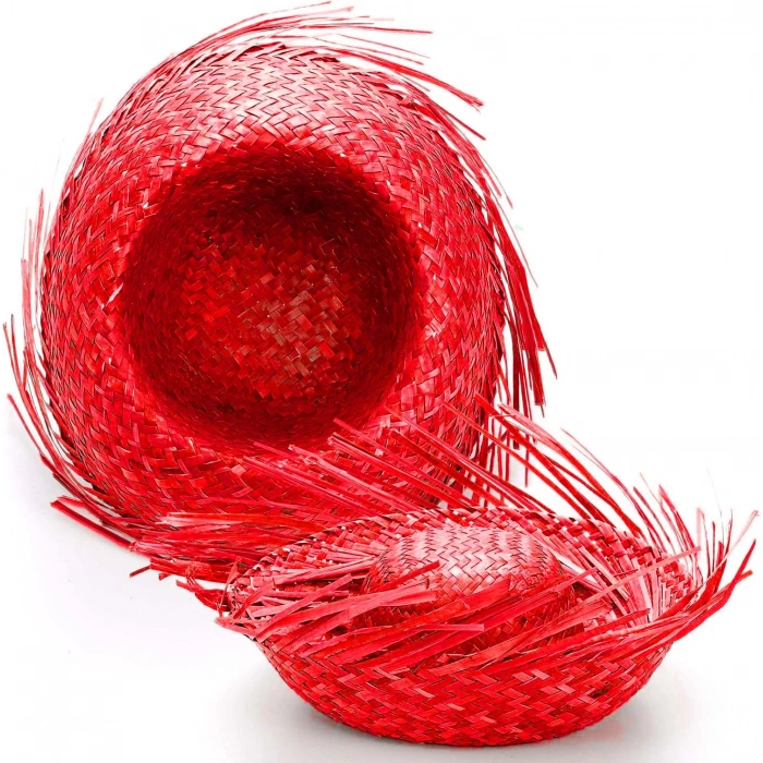 Tropical Party Red Straw Hawaii Hat