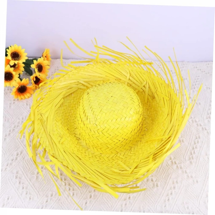 Тропическая вечеринка Жёлтая соломенная шляпа Гавайи