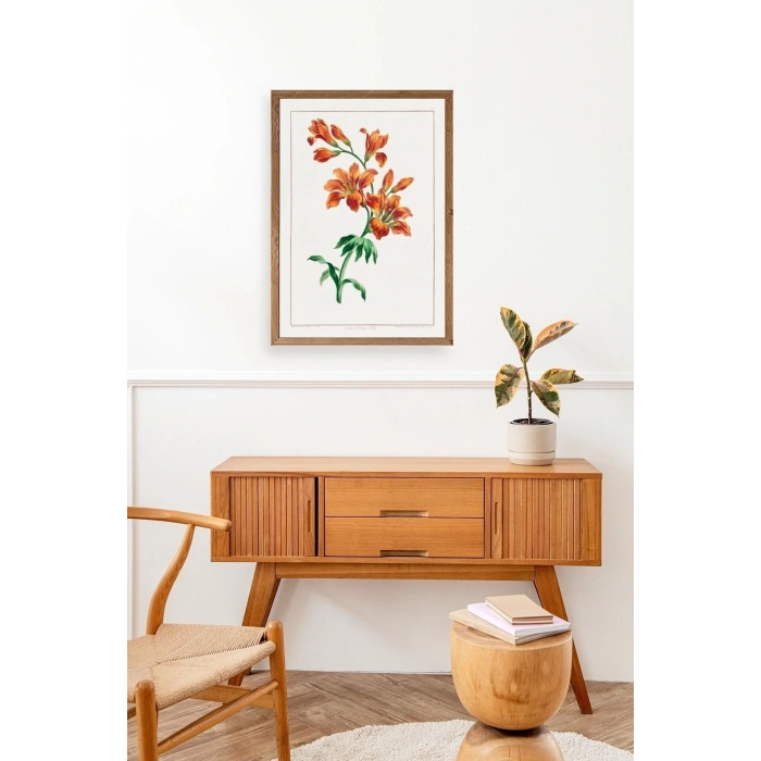 Turuncu Zambak Ahşap Çerçeveli Tablo 17 x 23