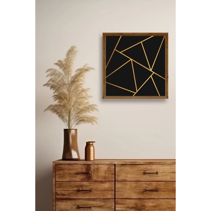 Üçgen Ahşap Çerçeveli Tablo 50 x 50