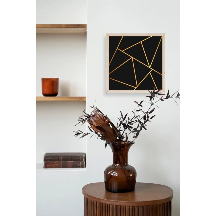 Üçgen Ahşap Çerçeveli Tablo 50 x 50