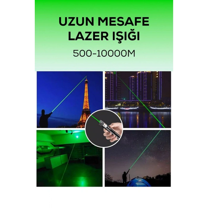 ULTRA güçlü Yeşil Şarjlı Lazer Pil Anahtar - Uzun Menzilli, Güçlü Ve Çoklu Işık Efektli Er