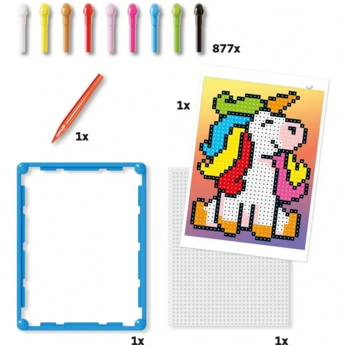 Unicorn Temalı 877 Parça Pixel Sanatı Seti