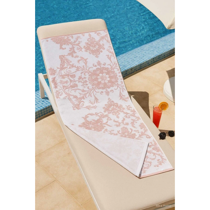 Unisex Desenli Baskılı Deniz Plaj Havlusu Otantik Nar Çiçeği 70x140 Cm