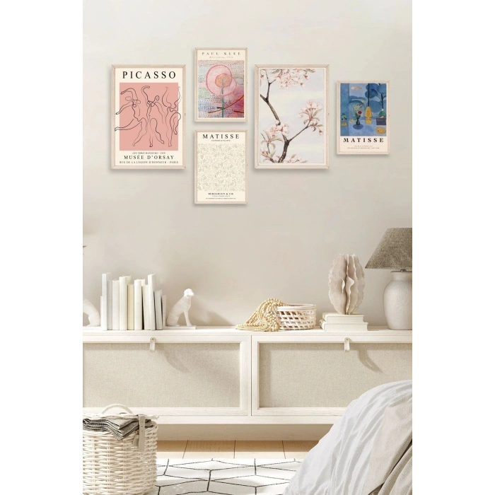 Ünlü Tablo Seti 5li Tablo 30 x 40