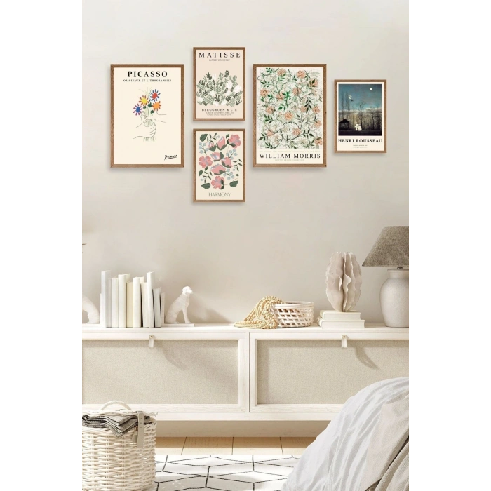 Ünlü Tablo Seti 5li Tablo 30 x 40