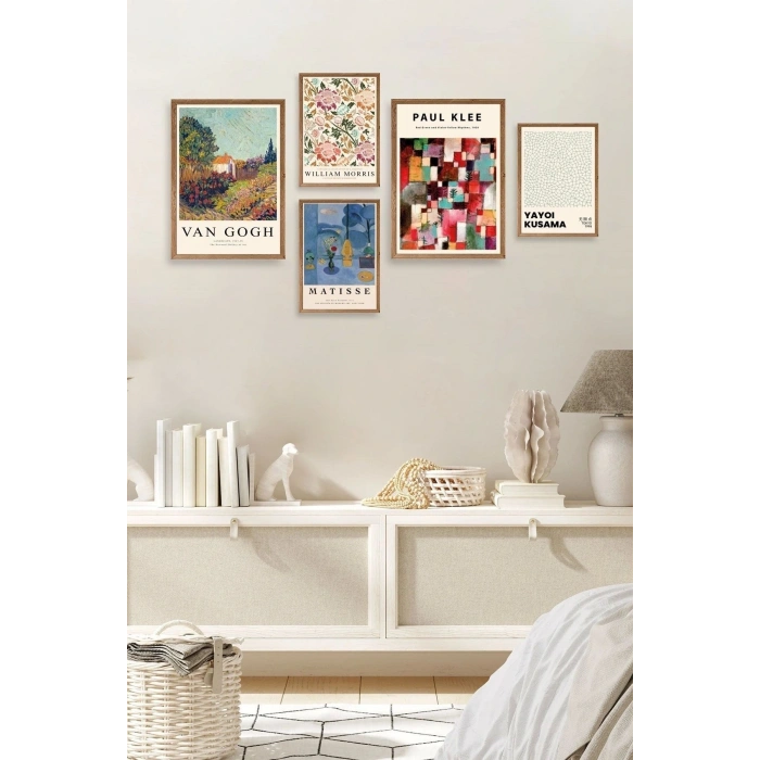 Ünlü Tablo Seti 5li Tablo 30 x 40