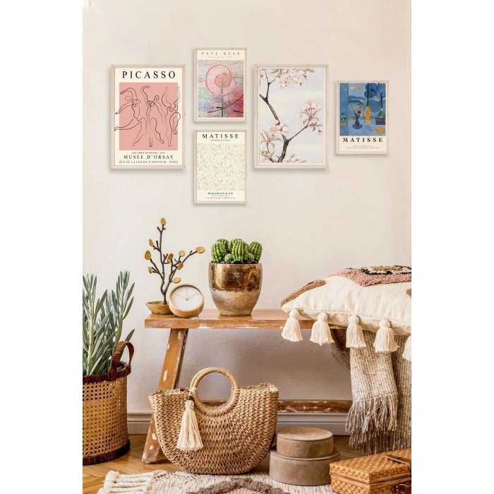 Ünlü Tablo Seti 5li Tablo 30 x 40