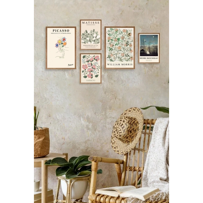 Ünlü Tablo Seti 5li Tablo 30 x 40