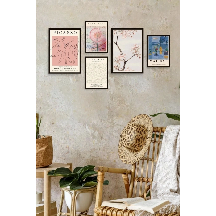 Ünlü Tablo Seti 5li Tablo 30 x 40