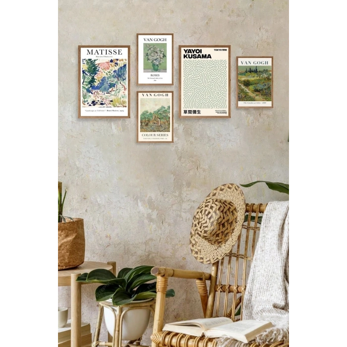 Ünlü Tablo Seti 5li Tablo 30 x 40