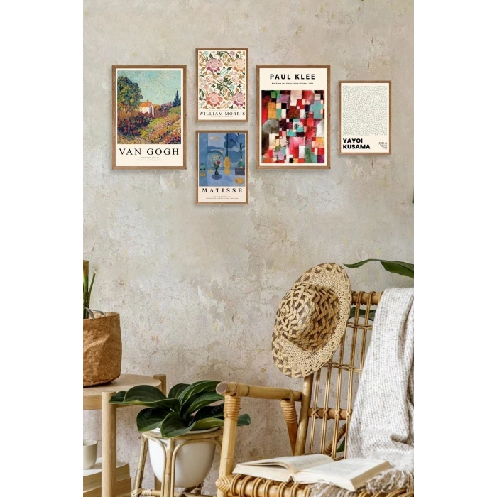 Ünlü Tablo Seti 5li Tablo 30 x 40