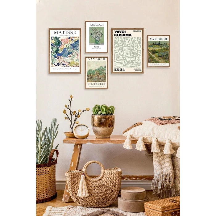 Ünlü Tablo Seti 5li Tablo 30 x 40