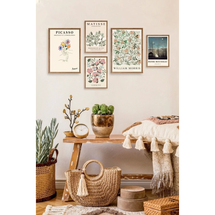 Ünlü Tablo Seti 5li Tablo 30 x 40