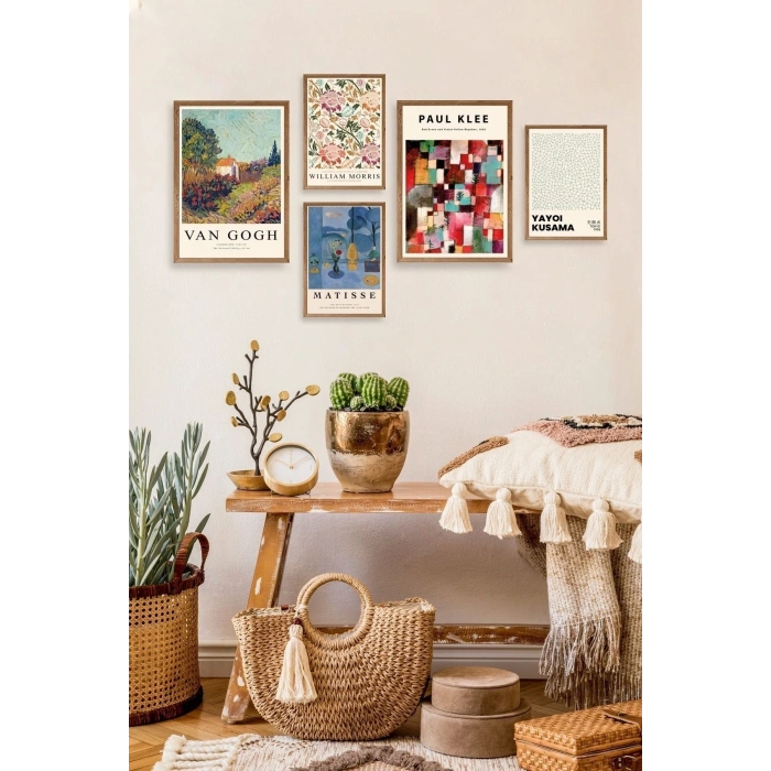 Ünlü Tablo Seti 5li Tablo 30 x 40