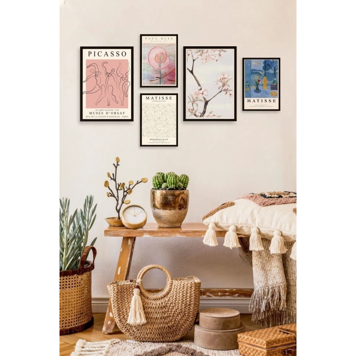 Ünlü Tablo Seti 5li Tablo 30 x 40