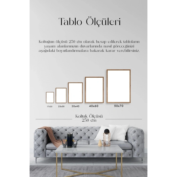 Ünlü Tablolar Üçlü Ahşap Çerçeveli Tablo 23 x 30