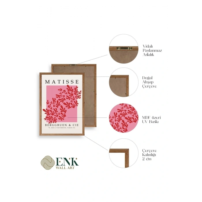 Ünlü Tablolar Üçlü Ahşap Çerçeveli Tablo 30 x 40