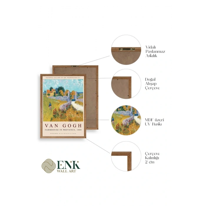 Ünlü Tablolar Üçlü Ahşap Çerçeveli Tablo 30 x 40